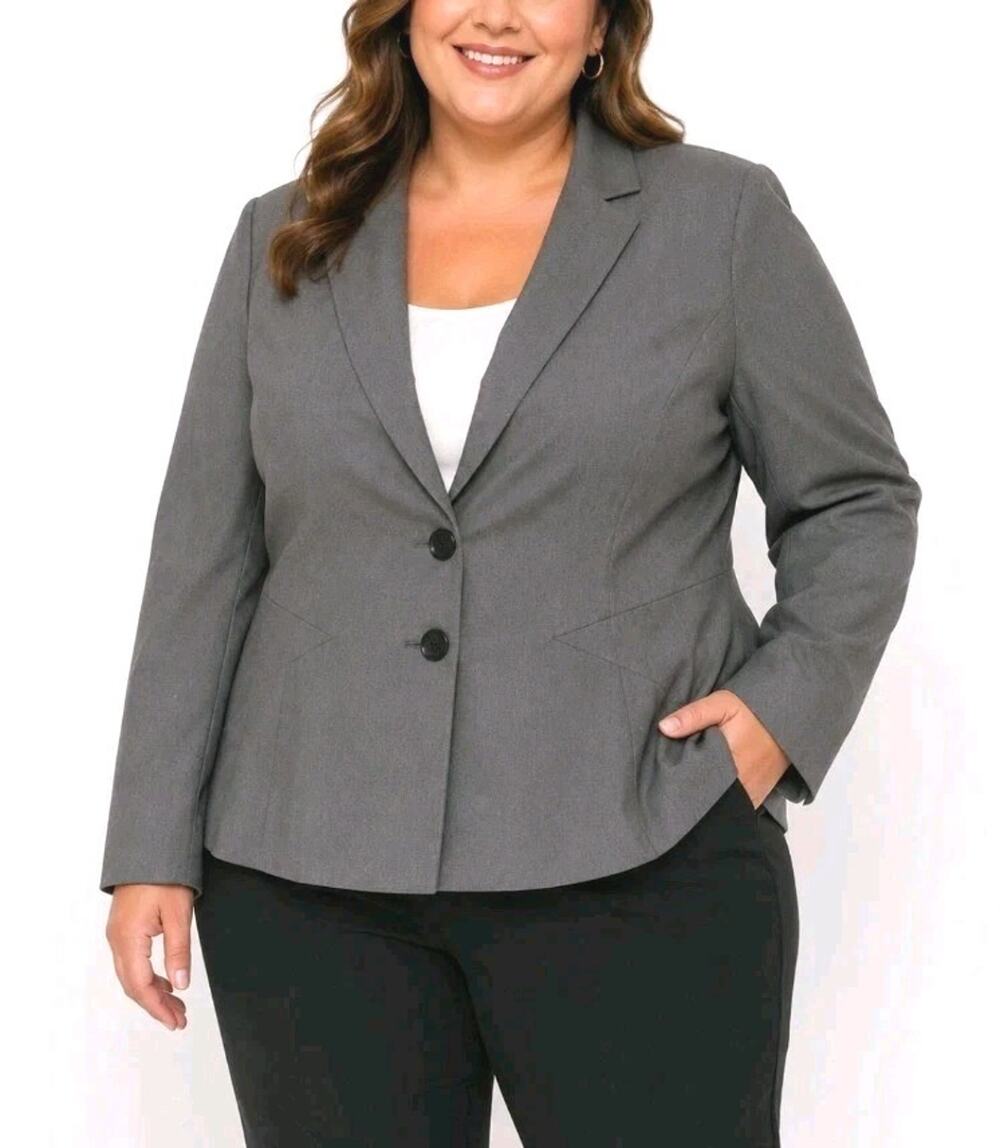 Le Suit ~Woman Plus Size 16W~Black/White Fully Lined Blazer Jacket Office Wear.